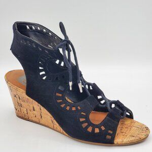 DV by Dolce Vita Faux Suede Lace Up Gladiator Cork Wedge Sandals